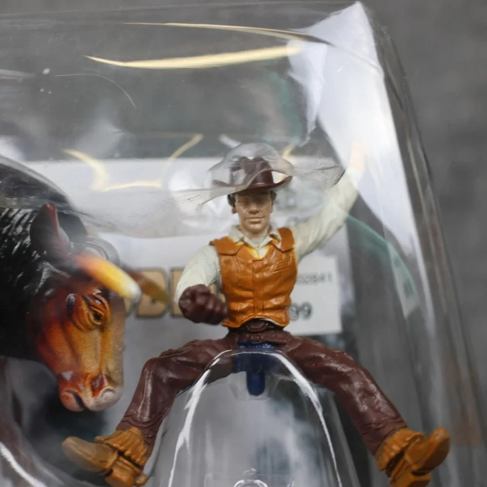 New-Ray Western Rodeo Champion Cowboy Bendy Bully Bull Action Figure Set B/O Toy